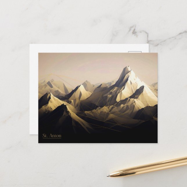 Saint Anton Dusk Postcard (Front/Back In Situ)