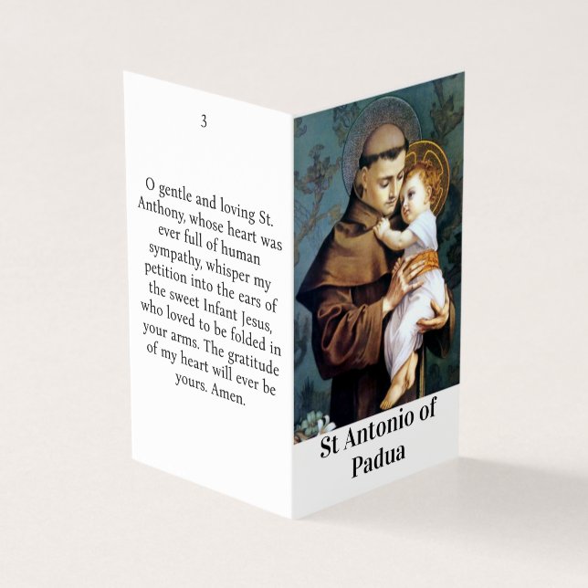 Saint Antonio of Padua Prayer Card  (Outside)