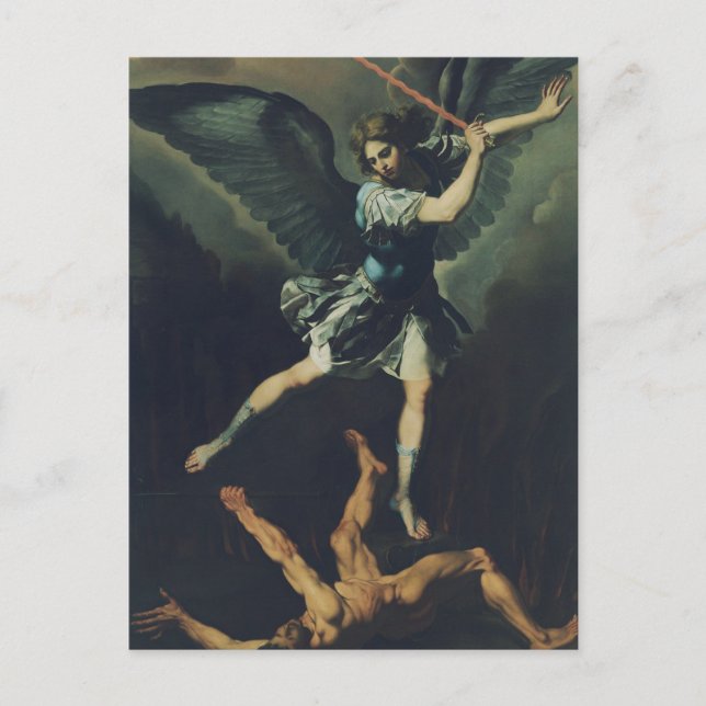 Saint Archangel Michael defeats the devil Postcard (Front)