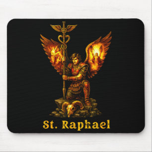 Saint Archangel Raphael Christian Art Faith Mouse Pad