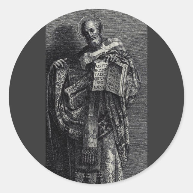 Saint Athanasius of Alexandria Pope and Patriarch Classic Round Sticker (Front)