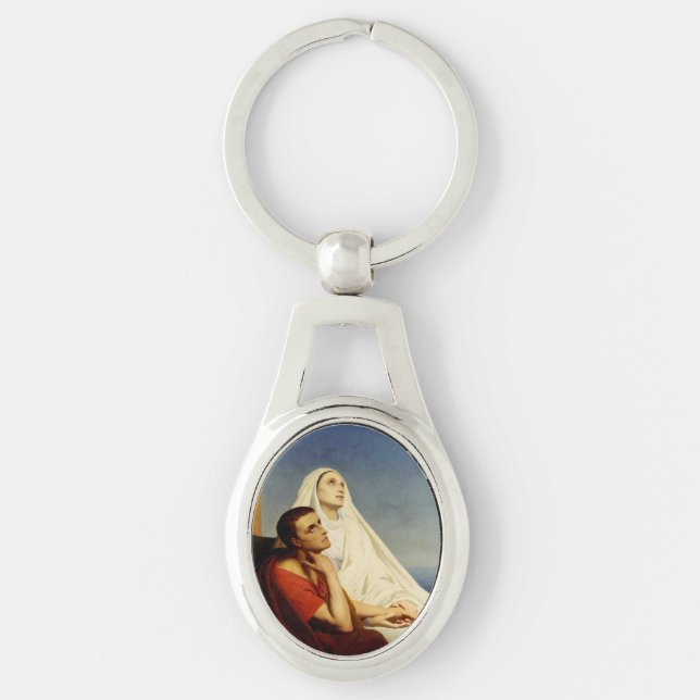 Saint Augustine and Saint Monica Key Ring (Front)