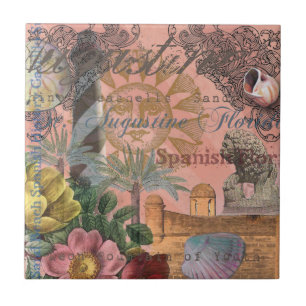 saint augustine florida travel antique art ceramic tile