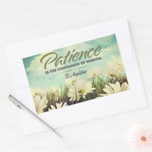 Saint Augustine Inspirational Quote "Patience" Rectangular Sticker