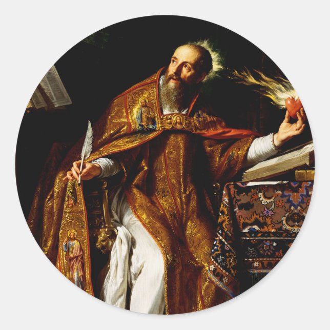 Saint Augustine of Hippo Classic Round Sticker (Front)