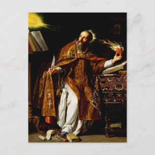 Saint Augustine of Hippo Doctor of the Church Art Postcard