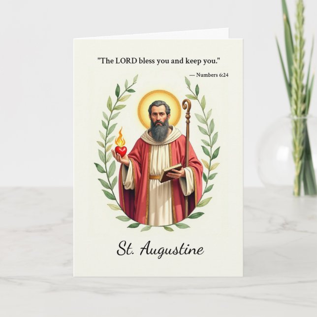 Saint Augustine of Hippo God's Peace and Blessings Card (Front)