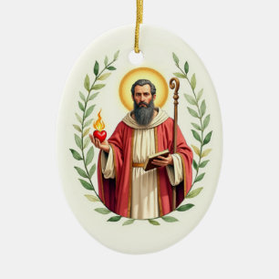 Saint Augustine of Hippo God's Peace and Blessings Ceramic Ornament