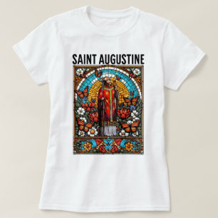 Saint Augustine Stained Glass Catholic Religious T-Shirt