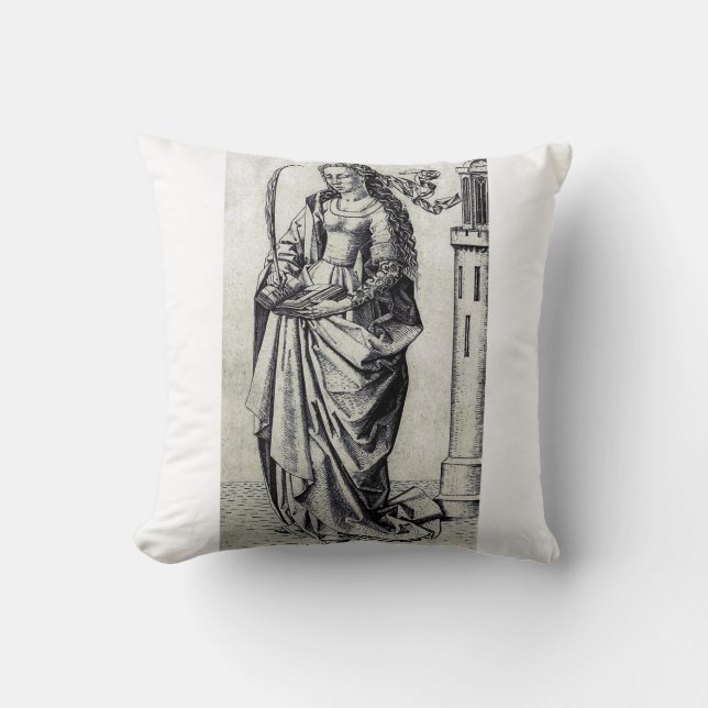 Saint Barbara and her tower Cushion (Front)