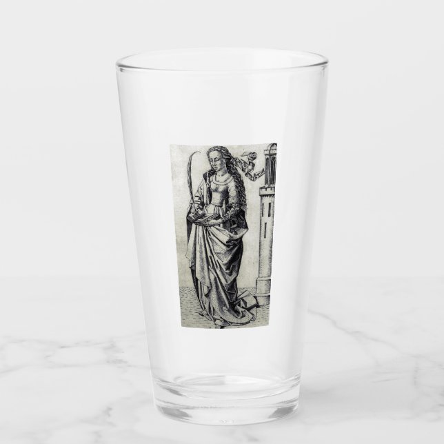 Saint Barbara and her tower Glass (Front)