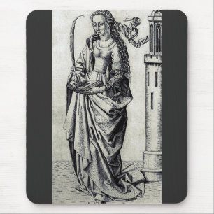Saint Barbara and her tower Mouse Pad