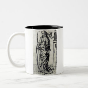 Saint Barbara and her tower Two-Tone Coffee Mug