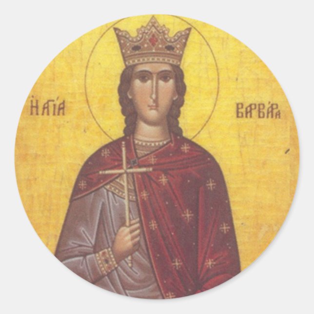 Saint Barbara Icon Classic Round Sticker (Front)