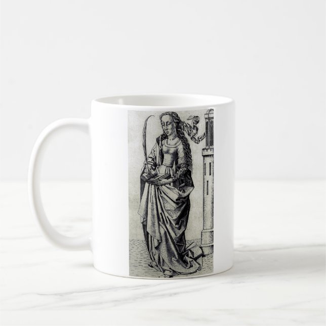Saint Barbara of the Tower Sacred Graphic Art Coffee Mug (Left)