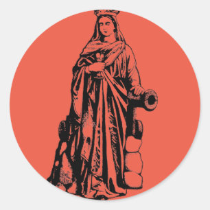 Saint Barbara Virgin and martyr Classic Round Sticker