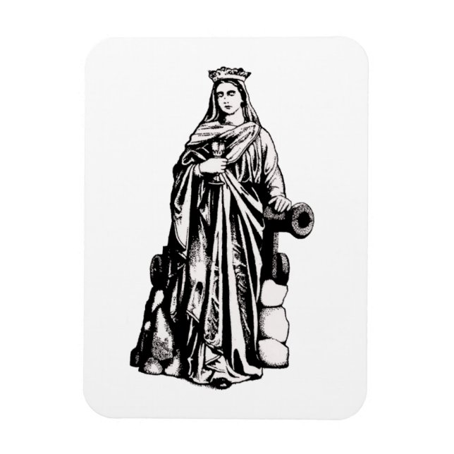 Saint Barbara with chalice and cannon Magnet (Vertical)