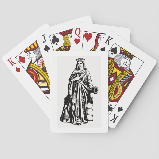 Saint Barbara with chalice and cannon Playing Cards (Back)