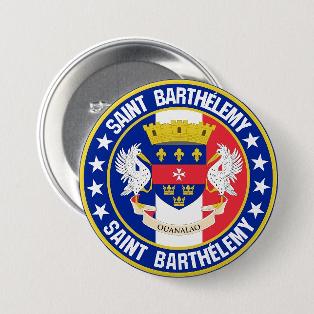 Saint Barthélemy 7.5 Cm Round Badge (Front & Back)