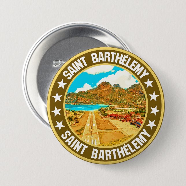 Saint Barthélemy                                   7.5 Cm Round Badge (Front & Back)