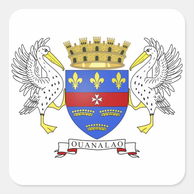Saint Barthelemy Coat of Arms Square Sticker (Front)