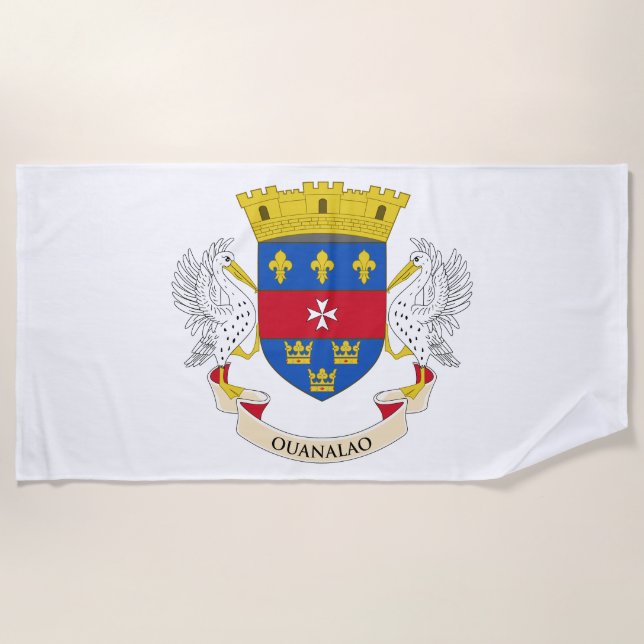 Saint Barthélemy Flag Beach Towel (Front)