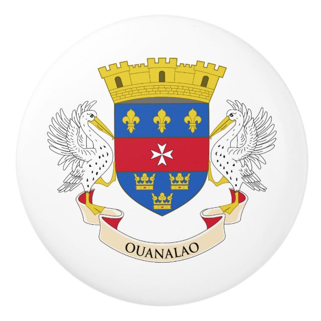 Saint Barthélemy Flag Ceramic Knob (Front)