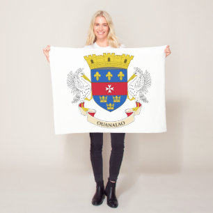 Saint Barthélemy Flag Fleece Blanket