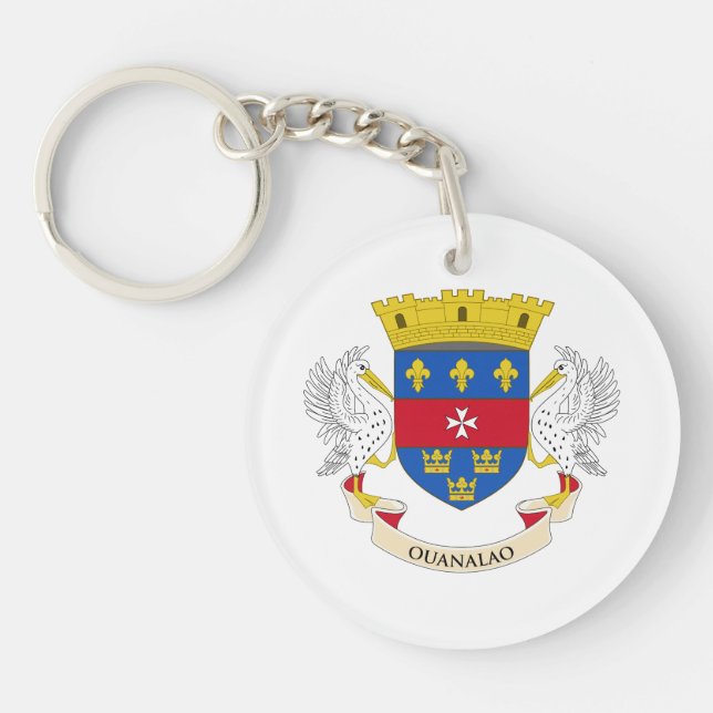 Saint Barthélemy Flag Key Ring (Front)