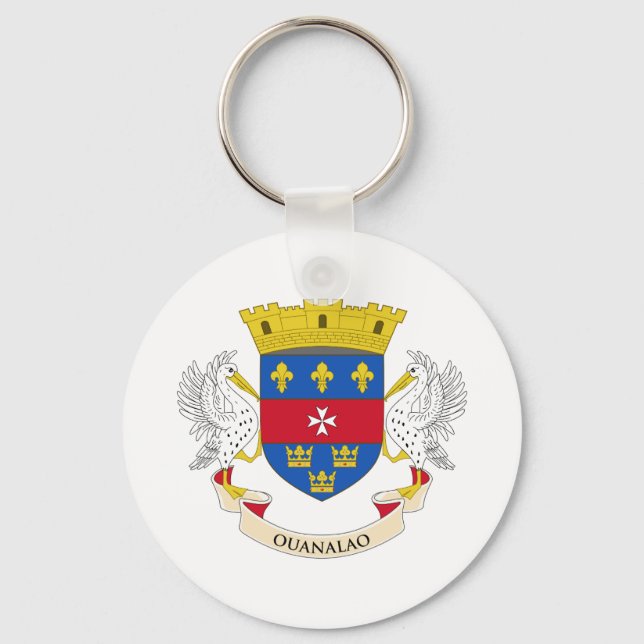 Saint Barthélemy Flag Key Ring (Front)