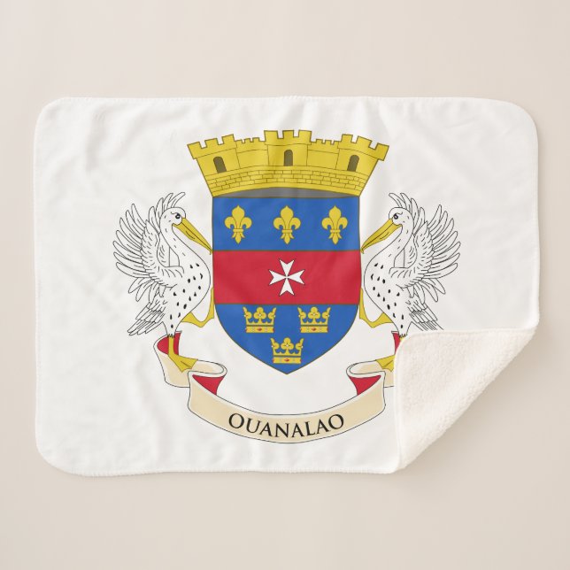 Saint Barthélemy Flag Sherpa Blanket (Front (Horizontal))