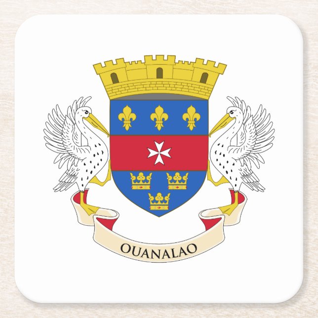 Saint Barthélemy Flag Square Paper Coaster (Front)