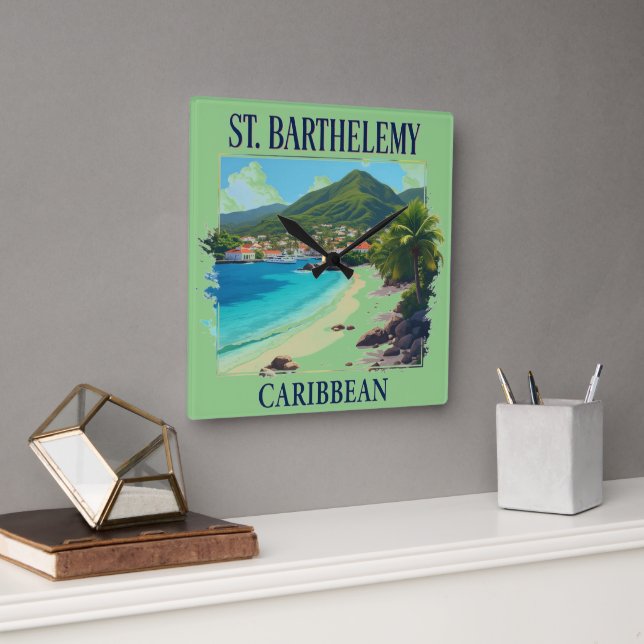 Saint Barthelemy Square Wall Clock (Office)