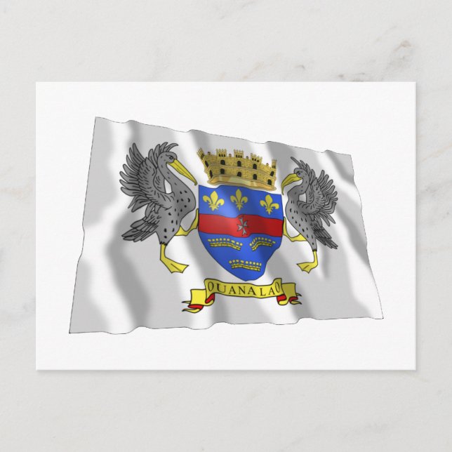 Saint Barthelemy Waving Flag Postcard (Front)