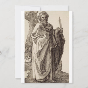 Saint Bartholomew the Apostle by Albrecht Durer  Holiday Card