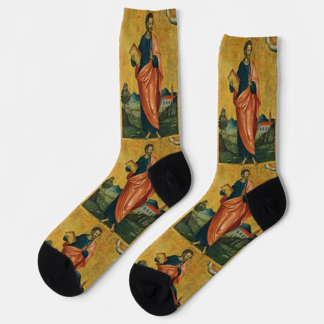 Saint Bartholomew the Apostle Fine Art Socks (Left)