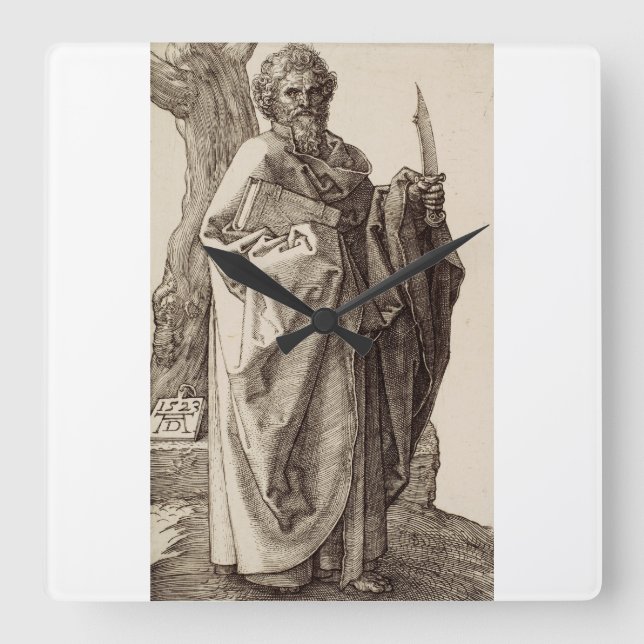 Saint Bartholomew the Apostle Fine Art Square Wall Clock (Front)