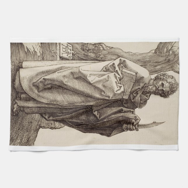 Saint Bartholomew the Apostle Fine Art Tea Towel (Horizontal)