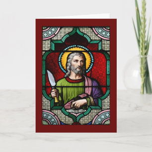 Saint Bartholomew (the Apostle) Stained Glass Art Card