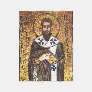 Saint Basil of Caesarea Fleece Blanket