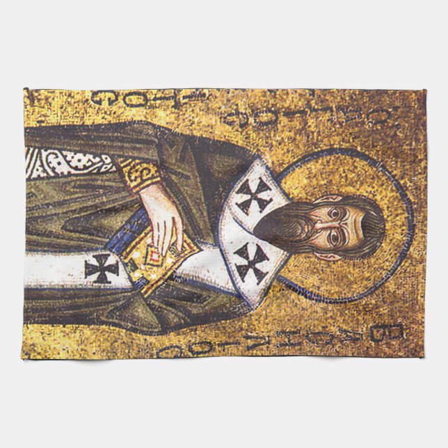 Saint Basil of Caesarea Tea Towel (Horizontal)