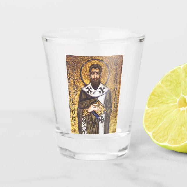 Saint Basil the Great Mosaic Shot Glass (Front)