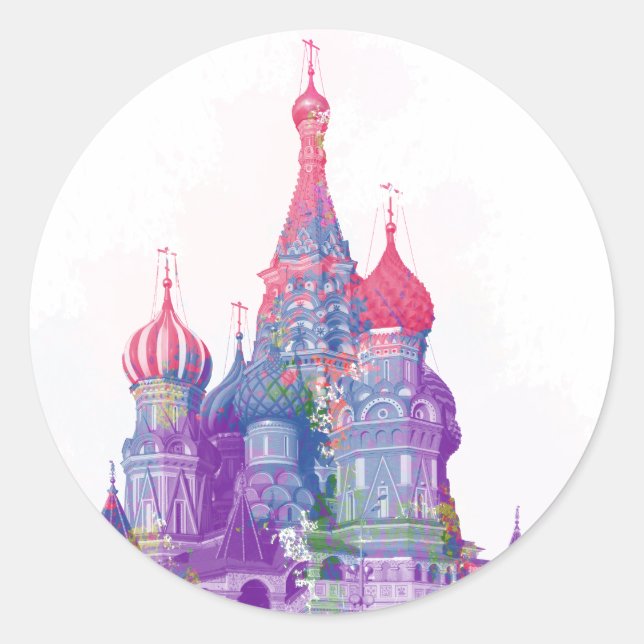 Saint Basil's Cathedral Moscow Classic Round Sticker (Front)