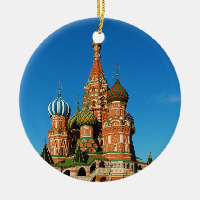 Saint Basil's Cathedral Moscow Russia Ceramic Ornament (Front)