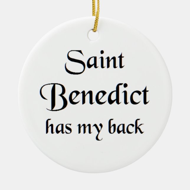 saint benedict ceramic ornament (Front)