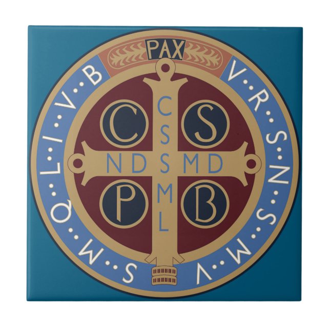 Saint Benedict Medal Ceramic Tile (Front)