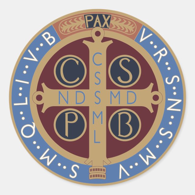 Saint Benedict Medal Classic Round Sticker (Front)