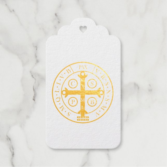 Saint Benedict Medal Foil Gift Tags (Front)