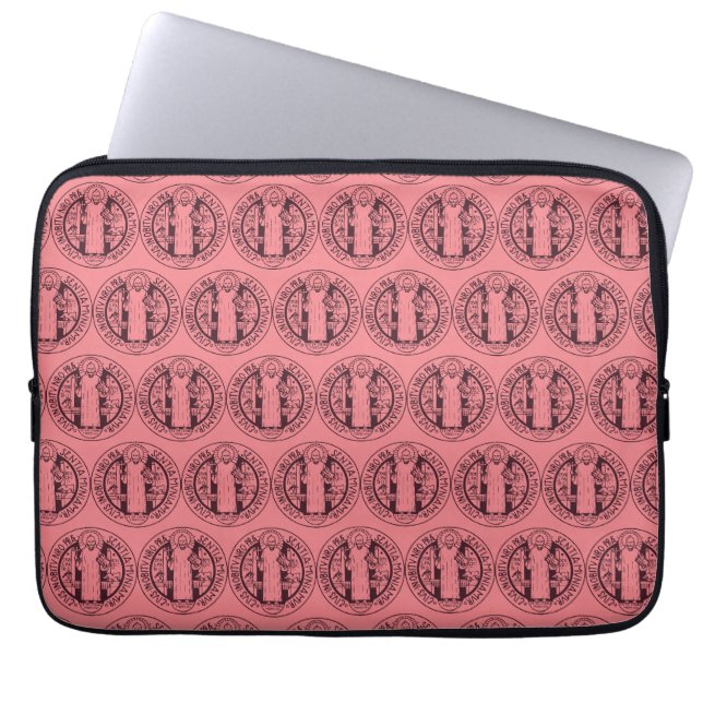 Saint Benedict Medal Laptop Sleeve (Front)