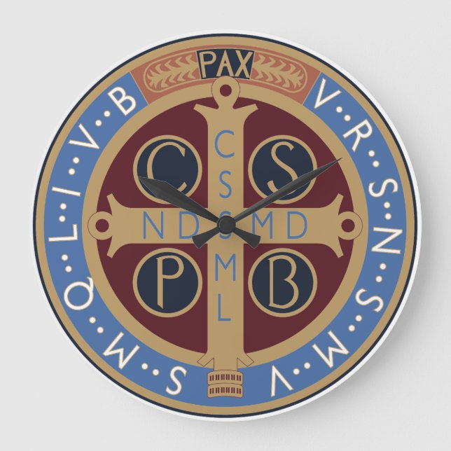 Saint Benedict Medal Large Clock (Front)